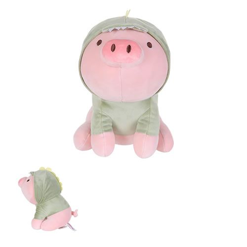 PORCO VESTIDO DE DINOSSAURO DE PELÚCIA (27 cm)