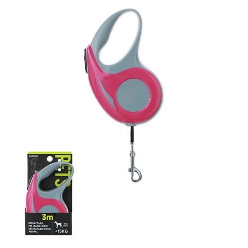 COLEIRA RETRÁTIL ROSA/3M/15KG