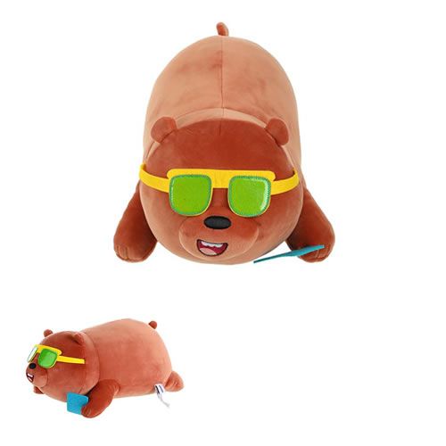 PELÚCIA DEITADA DA COLEÇÃO URSO SEM CURSO - PARDO DE ÓCULOS (40 CM)