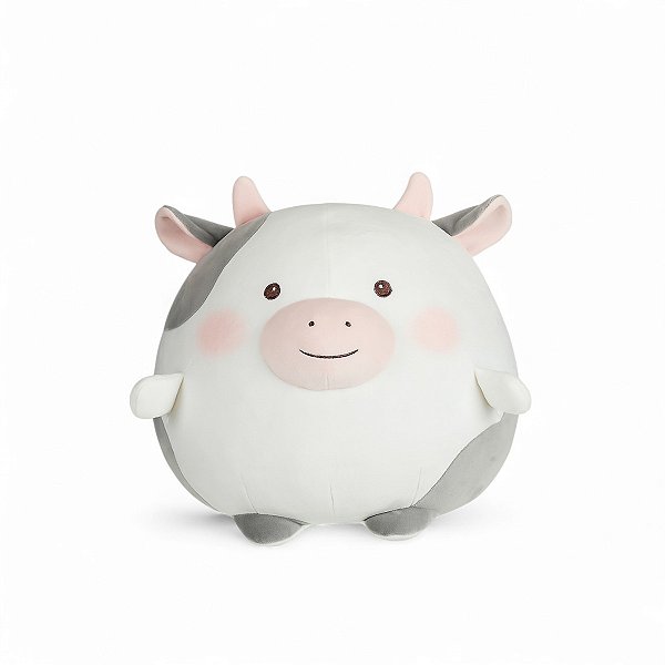 Vaca De Pelúcia Redonda Miniso Fofinha Macia Original