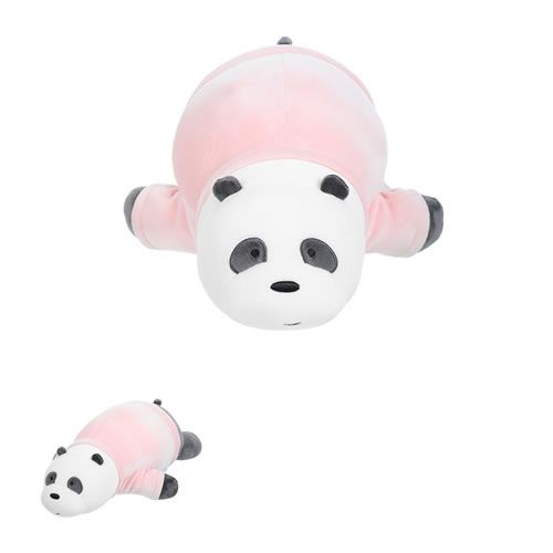 PELÚCIA DEITADA DA COLEÇÃO URSO SEM CURSO/WE BARE BEARS - PANDA COM ROUPA