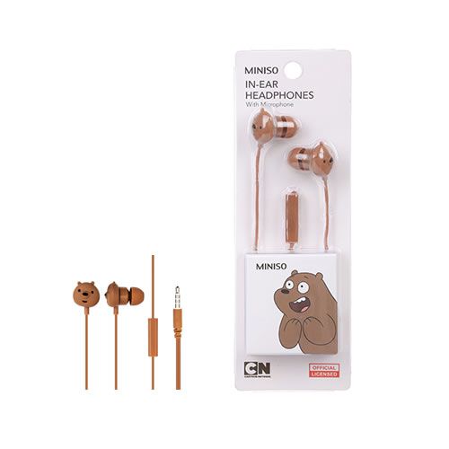 FONE DE OUVIDO INTRA-AURICULAR URSO SEM CURSO/WE BARE BEARS PARDO