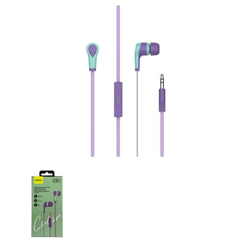 FONE DE OUVIDO INTRA-AURICULAR AZUL E ROXO - 3,5 mm