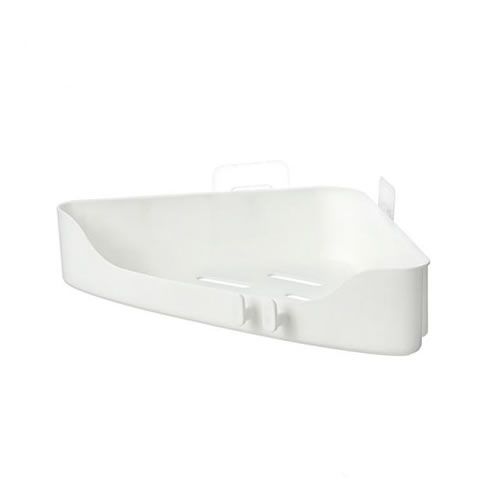 PORTA SHAMPOO DE PAREDE PARA BANHEIRO COM GANCHOS ADESIVOS - TRIANGULAR
