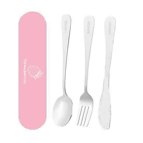 PORTA TALHERES - KIT COM ESTOJO , GARFO, FACA E COLHER - ROSA