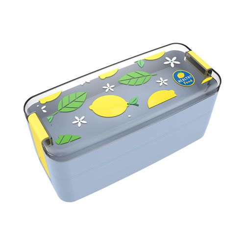 BENTO BOX CAMADA DUPLA COM 1 TALHER - AZUL - 750 ML