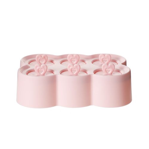 FORMA DE SORVETE COM DESIGN DE ANIMAIS 6 CAVIDADES ROSA