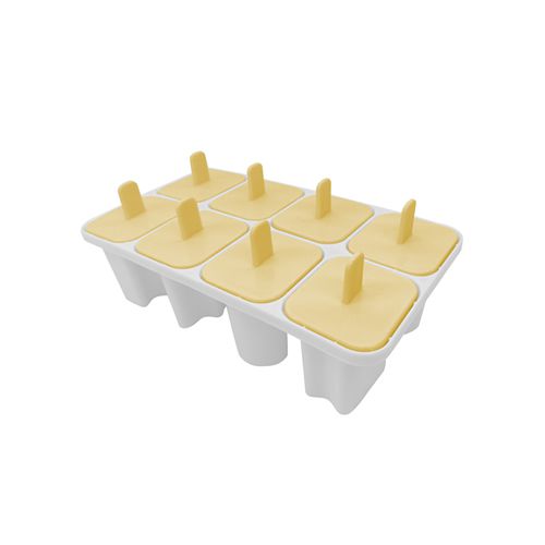 FORMA DE SORVETE COM DESIGN DE LETRA COM 8 CAVIDADES AMARELO