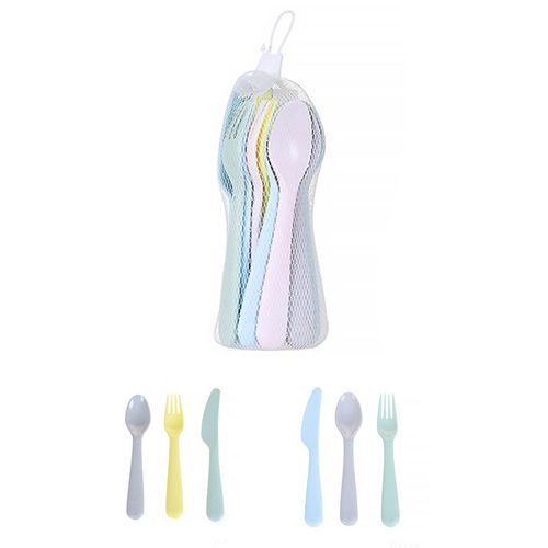 CONJUNTO COM 18 TALHERES COLORIDOS ECOLOGICO
