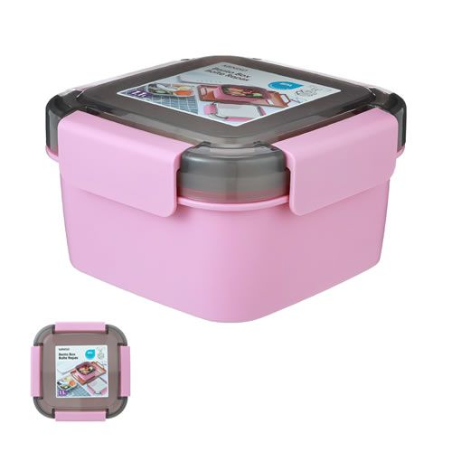 POTE BENTO DE SALADA CAMADA DUPLA ROSA 1,1L