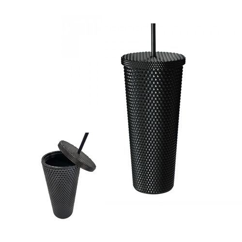 COPO PLASTICO PRETO COM CANUTO 700 ML