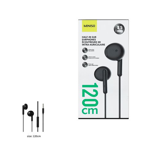 FONE DE OUVIDO MEIA ENTRADA 3,5MM PRETO