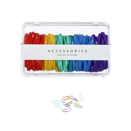 ELÁSTICO DE CABELO DE BORRACHA DESCARTÁEL 100 PÇS COLORIDO