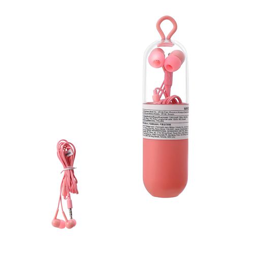 FONE DE OUVIDO COM FIO ROSA