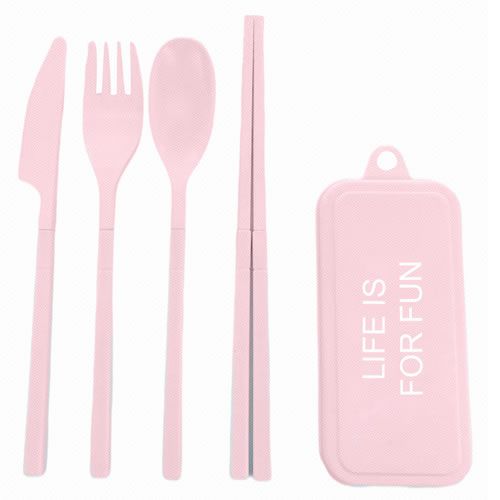 CONJUNTO DE TALHERES 5 PEÇAS ROSA