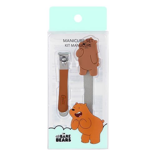 CONJUNTO  LIXA E CORTADOR DE UNHAS URSO SEM CURSO/WE BARE BEARS PARDO
