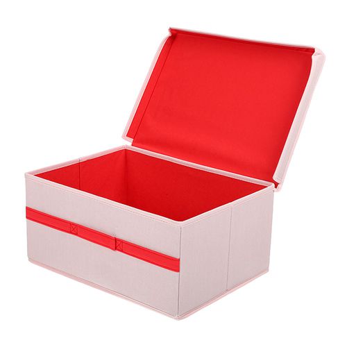 Caixa Organizadora Cinza e Rosa 42x30 cm.