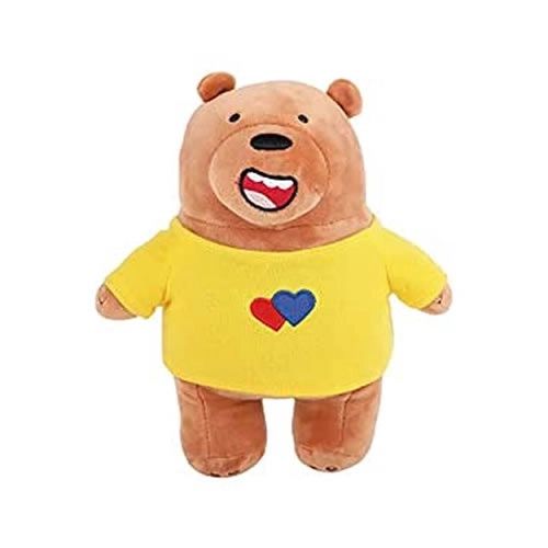 Pelúcia, Urso Sem Curso/WE BARE BEARS Pardo - Roupinha Amarela