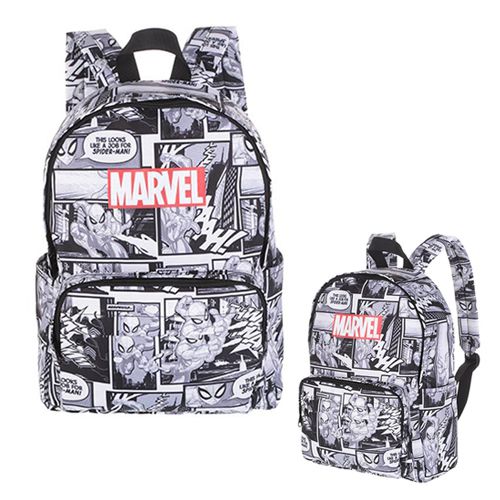 Mochila Homem Aranha Hq, Marvel Preta/branco. Comp:poliéster