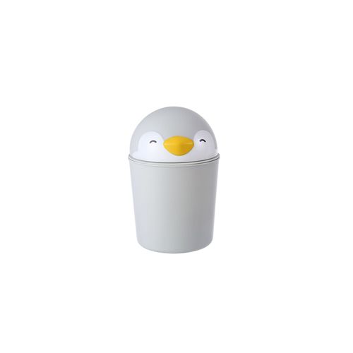 LIXEIRA PLASTICA PEN PEN PINGUIM COR CINZA TAMANHO 18,5x13,5x11cm