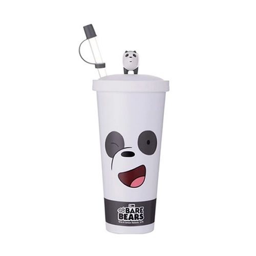 Copo com canudo - URSO SEM CURSO/We Bare Bears - 550ml - Panda