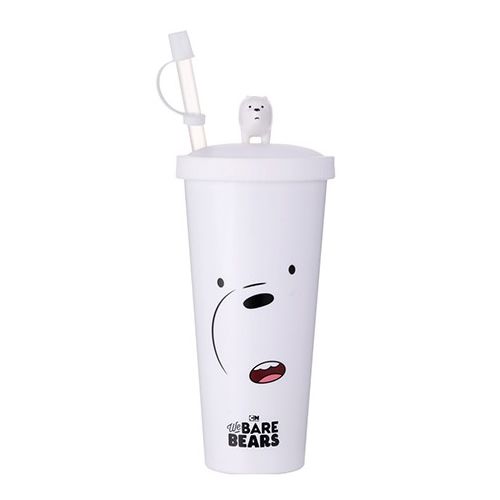 Copo com canudo - URSO SEM CURSO/We Bare Bears - 550ml - Polar