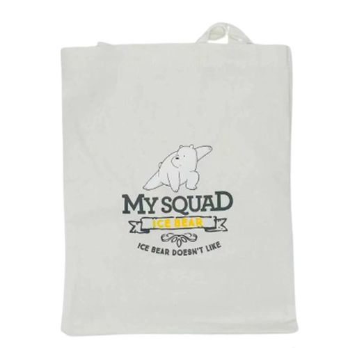 Bolsa Para Compras Modelo URSO SEM CURSO/ We Bare Bears My Squad Cor Branca