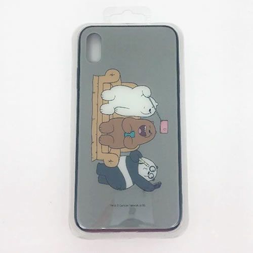 Capa de celular para IPHONE XS MAX, Urso sem Curso/We Bare Bears. Cor cinza