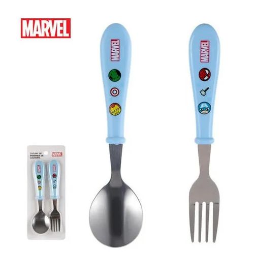 Conjunto de Talheres Azul, Marvel, (Colher e Garfo)
