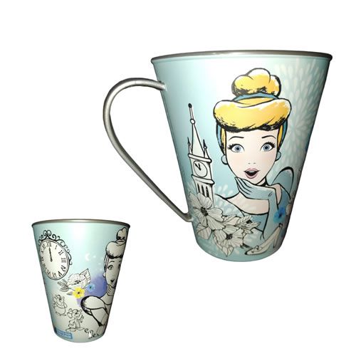 CANECA PEQ CINDERELA 360 ML PARA COLORIR