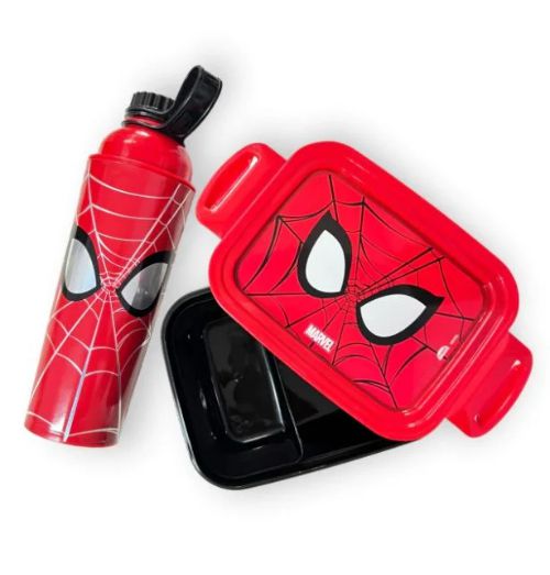 KIT GARRAFA 660ML + MARMITA 850ML HOMEM-ARANHA