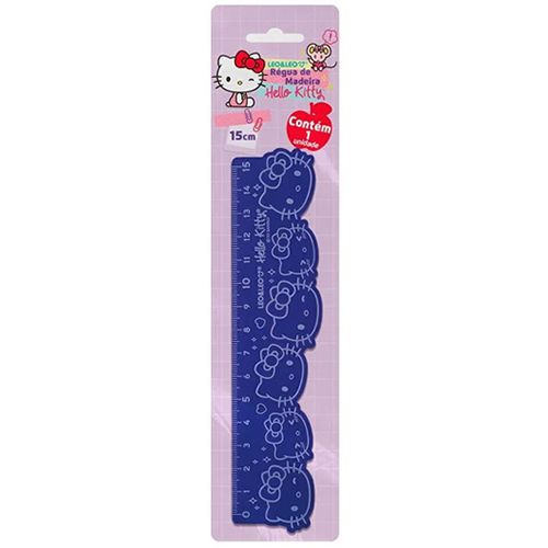 REGUA DE MADEIRA 15CM DECORADA HELLO KITTY