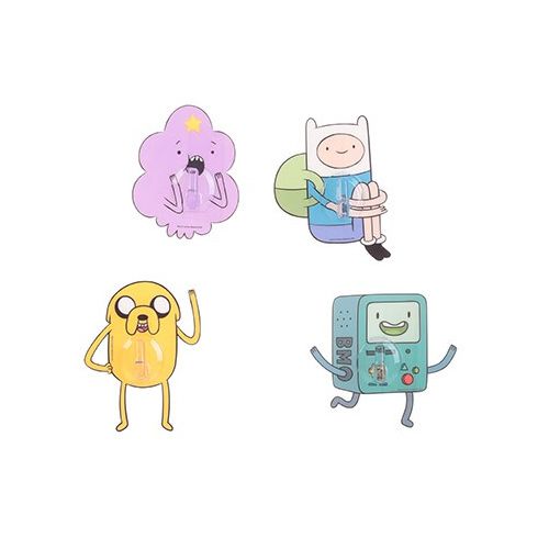 GANCHOS ADESIVOS SÉRIE ADVENTURE TIME BMO, CAROÇO, JAKE E FINN