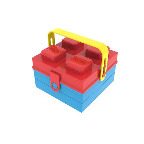 MARMITA BENTO BOX COM DIVISÓRIA E ALÇA BUILDING BLOCKS 1485ml.