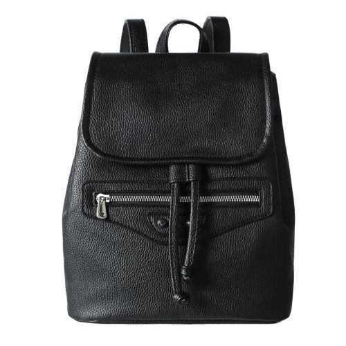 MOCHILA FEMININA COR PRETA SÓLIDA TAMANHO 26,5x26,5x12,5 cm.