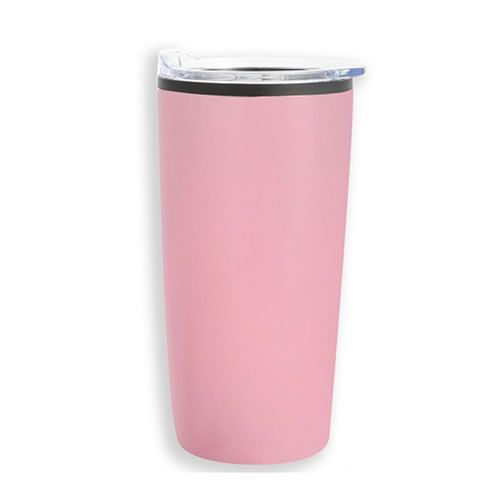 COPO DE AÇO INOXIDÁVEL ESTILO TUMBLER 500ml. COR ROSA