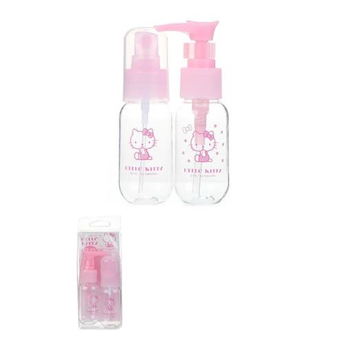 CONJUNTO COM 2 FRASCOS DE VIAGEM MODELO SANRIO HELLO KITTY  60ml.