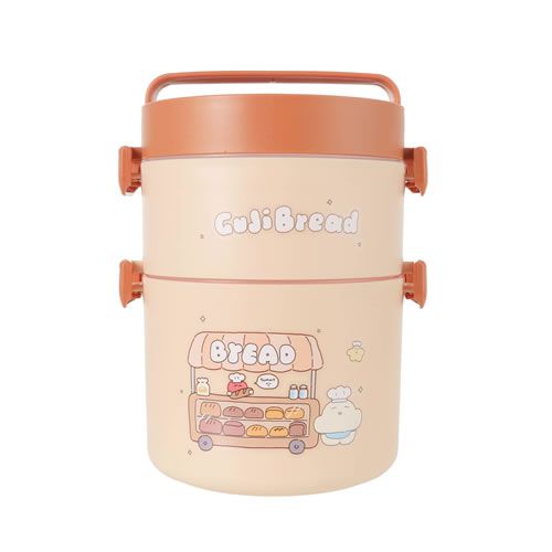 MARMITA BENTO BOX DUPLA MARROM BREAD GUJI GUJI 1700ml.