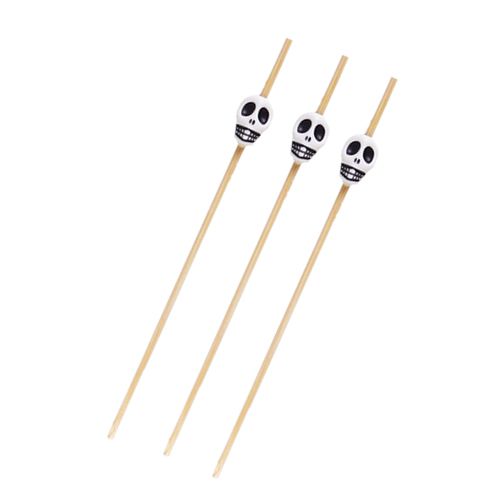 PALITOS DECORATIVOS HALLOWEEN MODELO CAVEIRA 12 UNIDADES