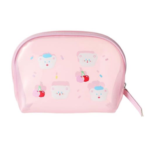 NECESSAIRE PARA COSMÉTICOS MODELO HOHO BEAR CONCHA COR ROSA