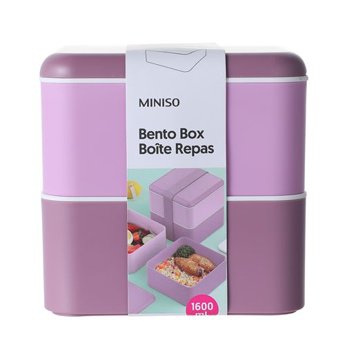 MARMITA BENTO BOX DUPLA CAMADA COR LILÁS E ROXO 1600ml.