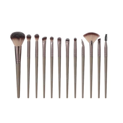 CONJUNTO DE PINCEIS DE MAQUIAGEM 12 UNIDADES CABO DOURADO BEAUTY TOOLS