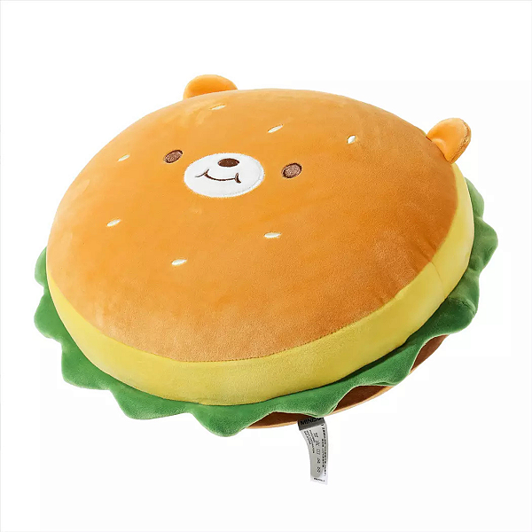 ALOMOFADA REDONDA EM FORMATO DE HAMBURGUER 40cm.