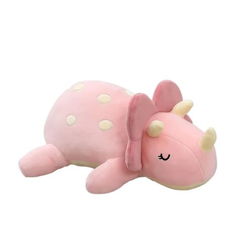 PELÚCIA MODELO DINOSSAURO TRICERATOPS TAMANHO 37CM. COR ROSA
