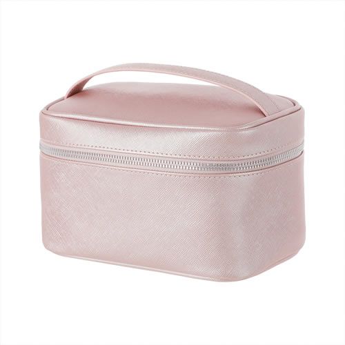 NECESSAIRE PARA COSMÉTICOS MODELO RETANGULAR PEROLADO TAMANHO 20x12X12cm.