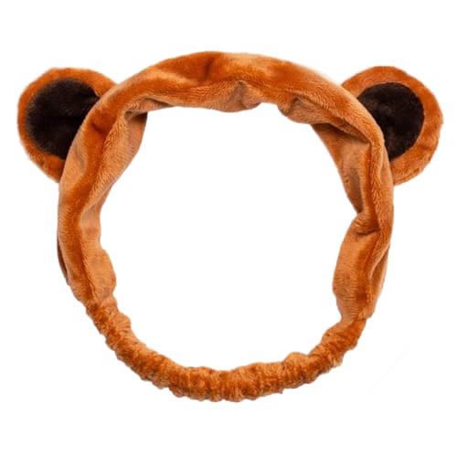 FAIXA DE CABELO PARA MAQUIAGEM MODELO ORELHINHA DE URSO COR MARROM