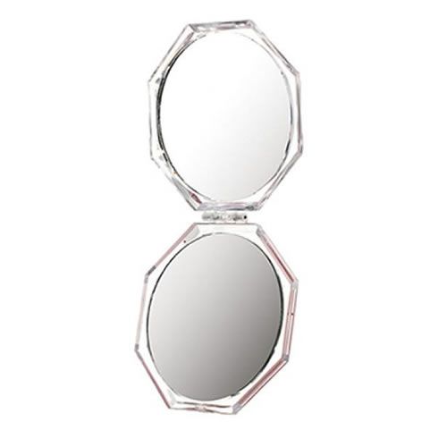 ESPELHO DE BOLSO EMOLDURADO HEXAGONAL COR ROSA