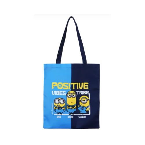 SACOLA DE COMPRAS MODELO MINIONS POSITIVE TAMANHO 39x34 cm.