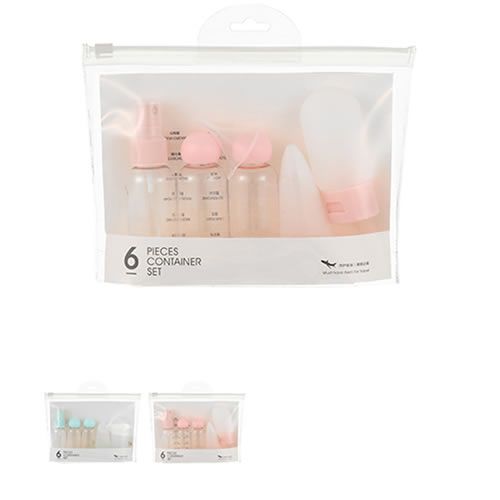 CONJUNTO DE 5 FRASCOS PARA VIAGEM COM FUNIL