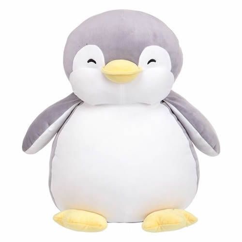 PELUCIA EM FORMATO DE PINGUIM COR CINZA TAMANHO 48cm.